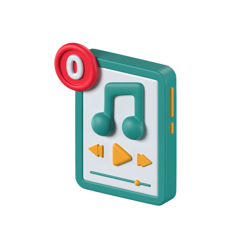 Empty Music Player 3D Animated Icon 3D Graphic