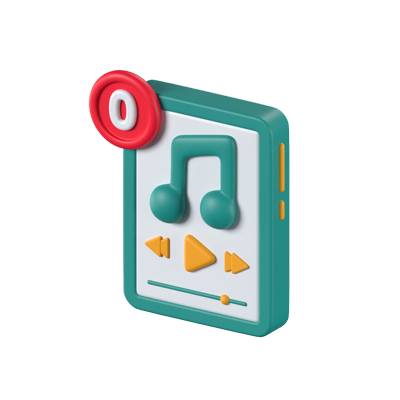 Empty Music Player 3D Animated Icon 3D Graphic