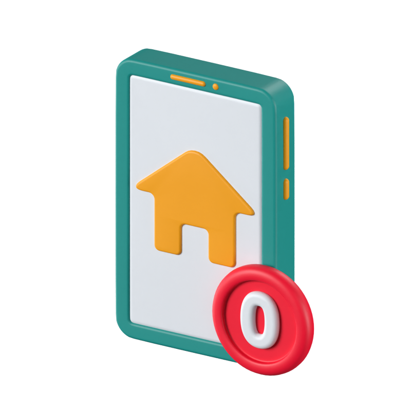 Empty Home Screen 3D Animated Icon 3D Graphic