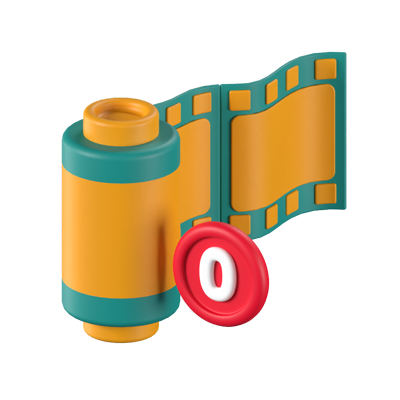 Empty Camera Roll 3D Animated Icon 3D Graphic