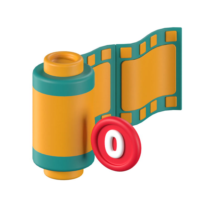 Empty Camera Roll 3D Animated Icon 3D Graphic