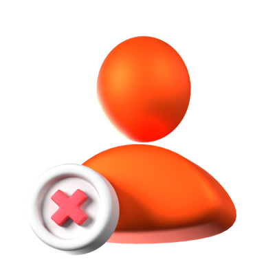 User Declined Animated 3D Icon 3D Graphic