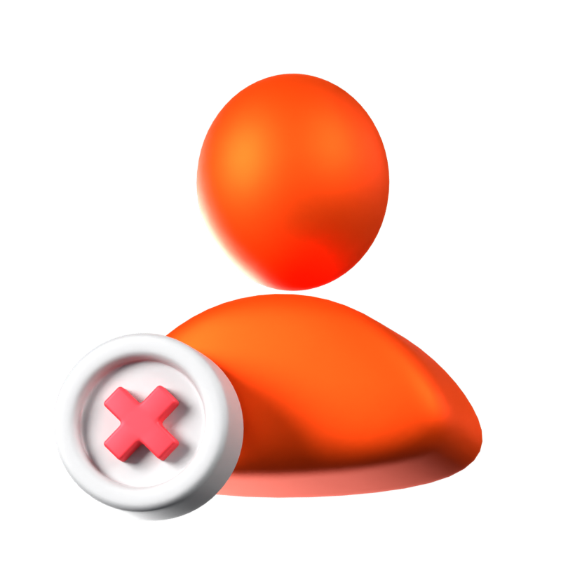 User Declined Animated 3D Icon 3D Graphic