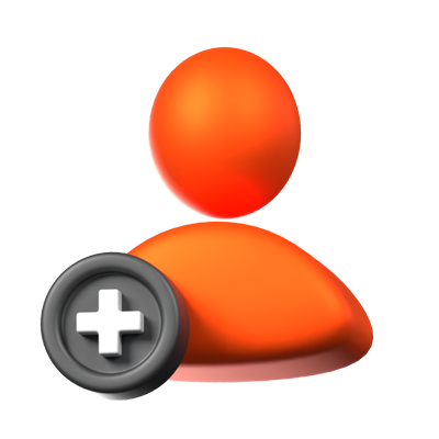 Add User Animated 3D Icon 3D Graphic