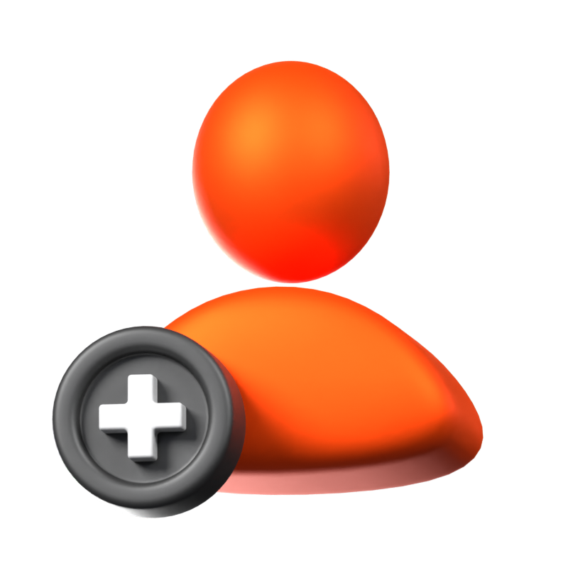 Add User Animated 3D Icon 3D Graphic