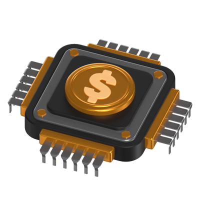 dollar microchip 3d modell 3D Graphic