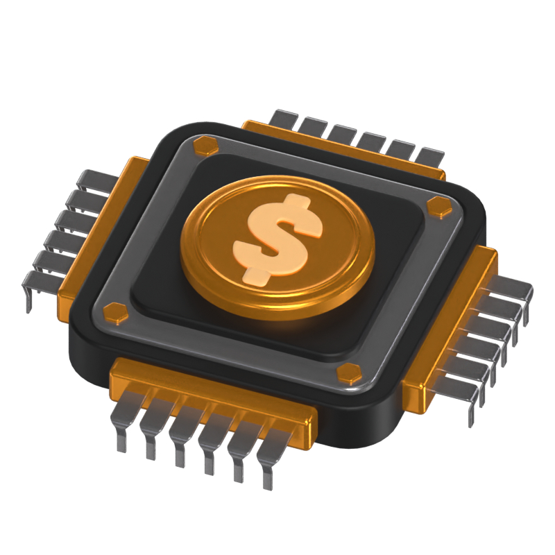 Dollar Microchip 3D Model