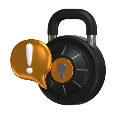 Padlock Alert 3D Model 3D Graphic