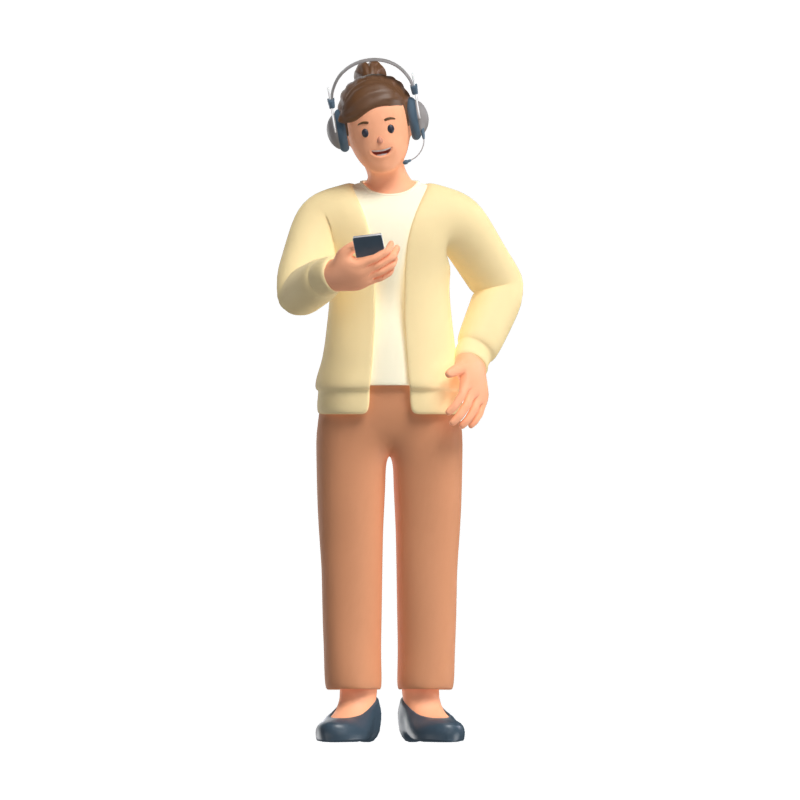 Kundenservice mit Telefon 3D-Illustration