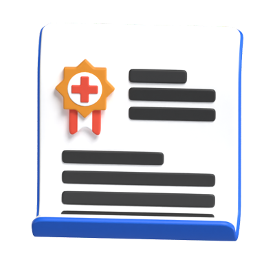 Medical Certificate 3D Model 3D Graphic