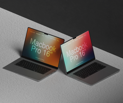 Macbook Pro 16 Inch 3D Mockup Apple Devices Set 3D Template