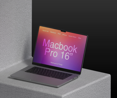 Macbook Pro 16 Inch 3D Mockup Apple Devices Set 3D Template