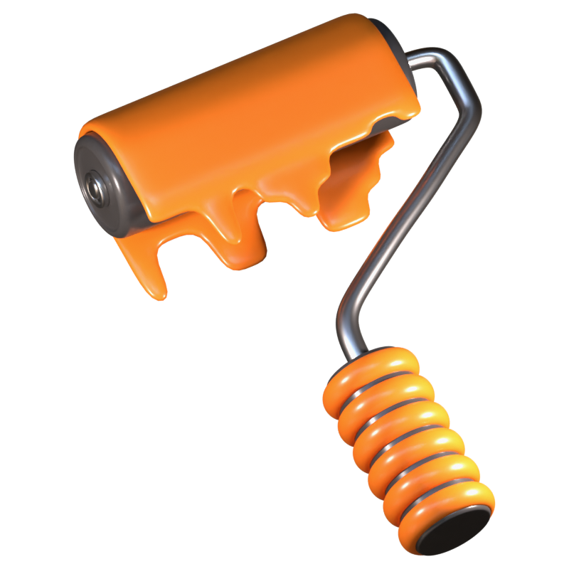 Paint Roller 3D Icon