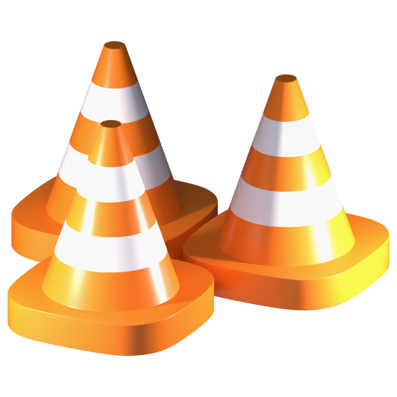 Traffic Cone 3D Icon 3D Graphic