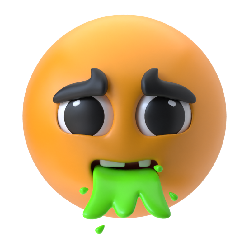 Vomit Face 3D Icon 3D Graphic