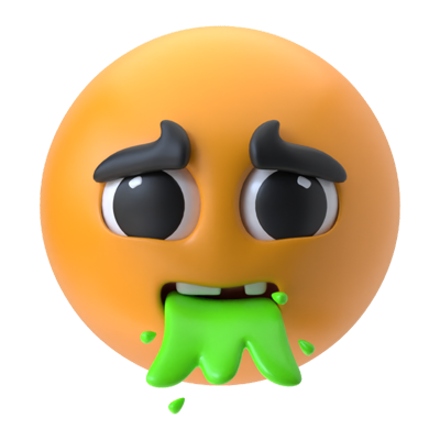 Vomit Face 3D Icon 3D Graphic