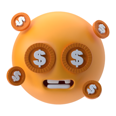 Money Face 3D Icon 3D Graphic