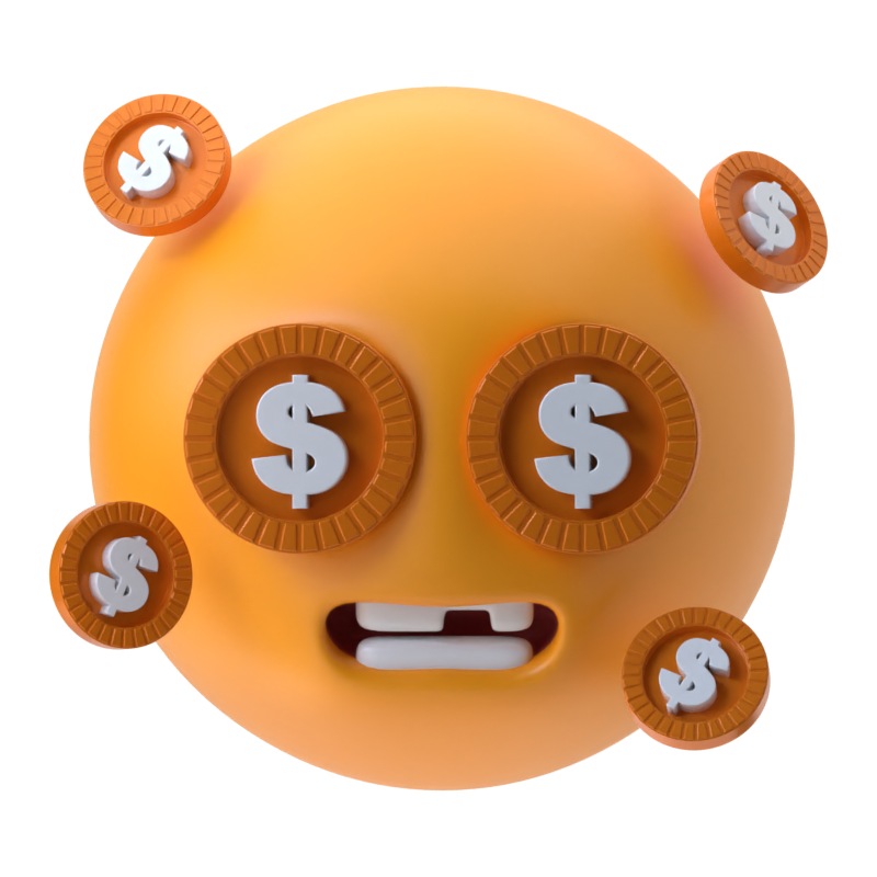 Geld Gesicht 3D Icon 3D Graphic