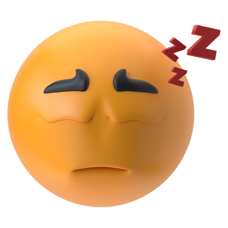 Sleepy Face 3D Icon 3D Graphic