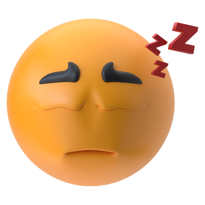 Sleepy Face 3D Icon 3D Graphic