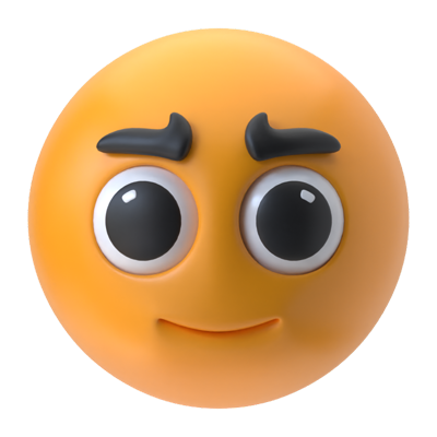 Slightly Smiling Face 3D Icon 3D Graphic