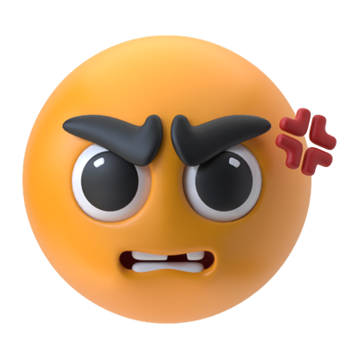 Angry Face 3D Icon 3D Graphic