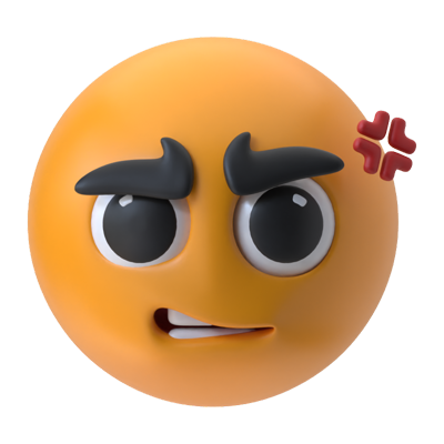 Annoyed Face 3D Icon 3D Graphic