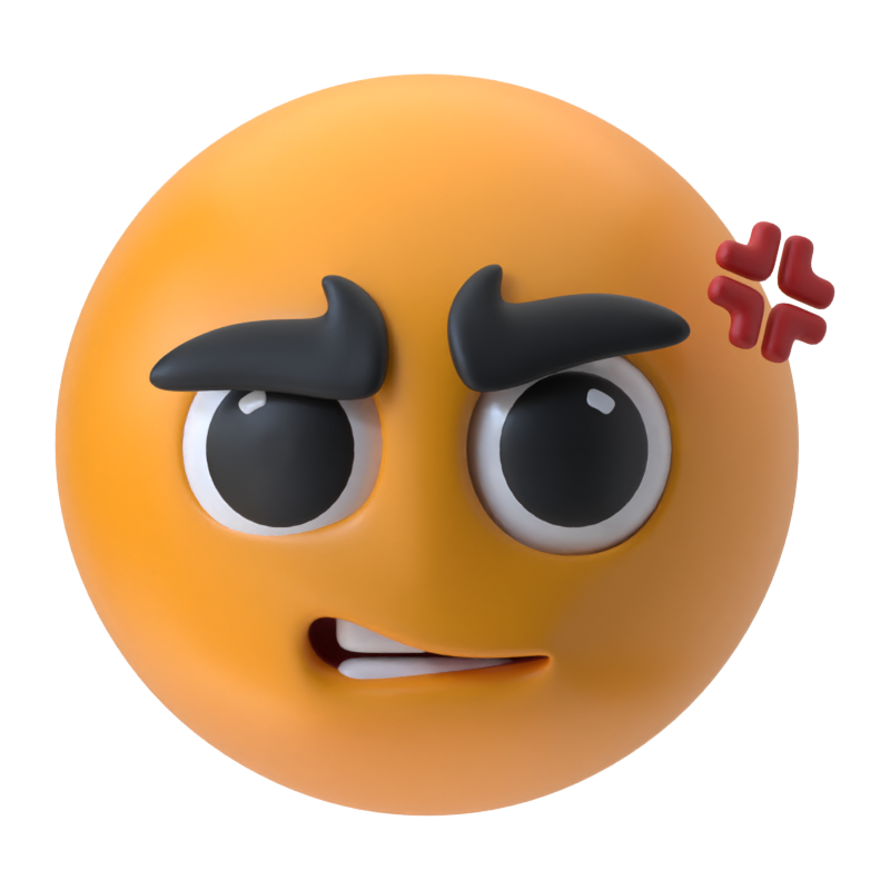 Annoyed Face 3D Icon