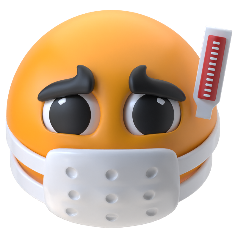 Face With Medical Mask 3D Icon