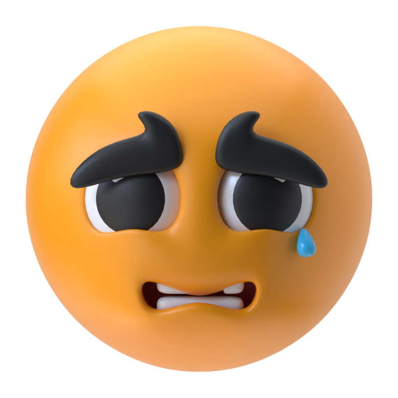 Sad Face 3D Icon