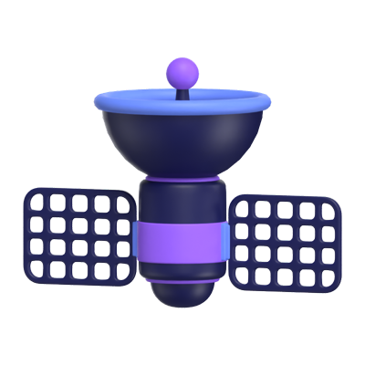 modelo 3d de conectividade por satélite 3D Graphic