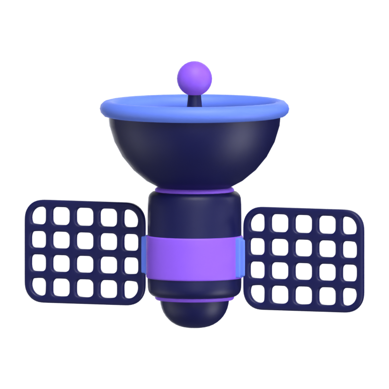 Modelo 3D de conectividad por satélite 3D Graphic