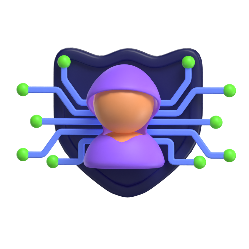 Modelo 3D de ciberseguridad 3D Graphic