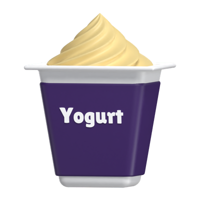 fettarmer joghurt 3d modell 3D Graphic