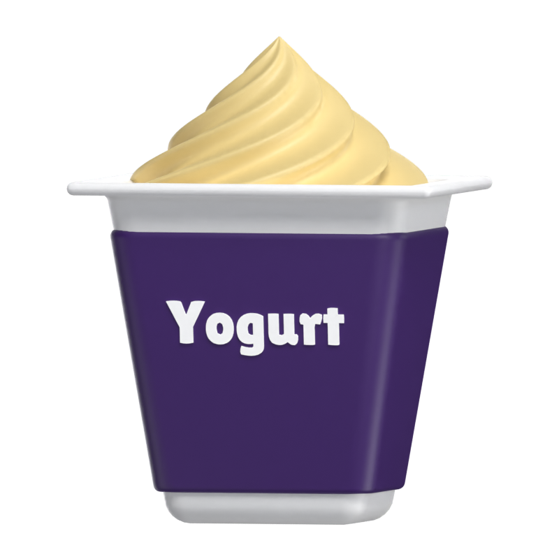 Fettarmer Joghurt 3D Modell 3D Graphic