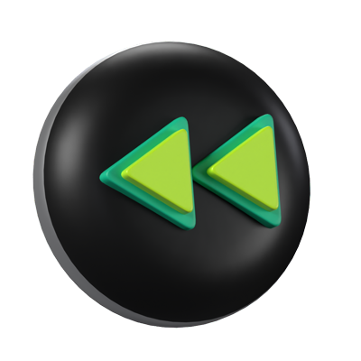 Rewind Button 3D Animated Icon 3D Graphic