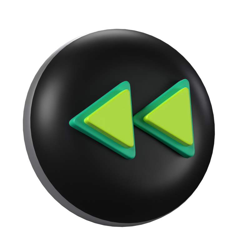 Rewind Button 3D Animated Icon 3D Graphic