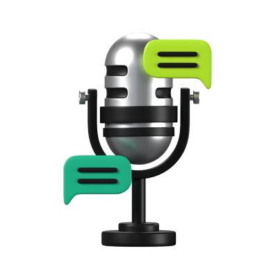 podcast mic icono animado 3d 3D Graphic