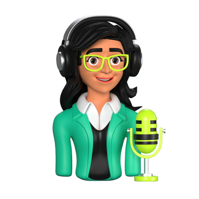 Female Host 3D Animated Icon 3D Graphic