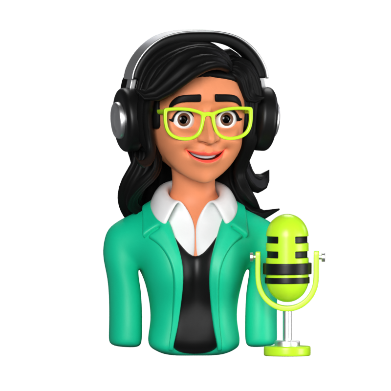 Female Host 3D Animated Icon 3D Graphic