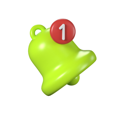 Notification Bell 3D Animated Icon 3D Graphic