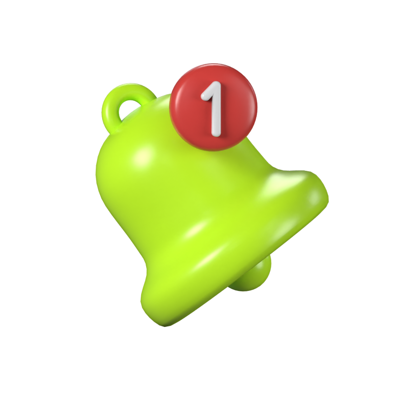 Notification Bell 3D Animated Icon 3D Graphic