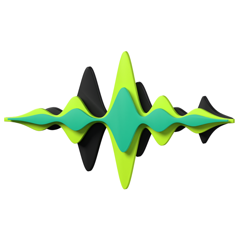 Audio Waves 3D Animated Icon 3D Graphic