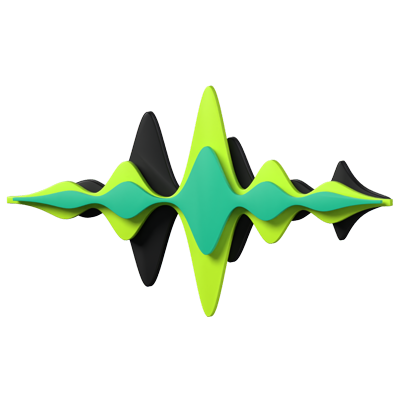 Audio Waves 3D Animated Icon 3D Graphic