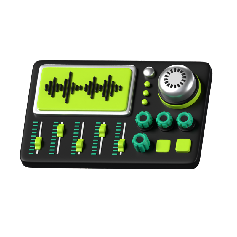 Audio-Mixer 3D Animierte Ikone 3D Graphic