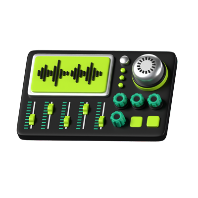 Audio-Mixer 3D Animierte Ikone 3D Graphic