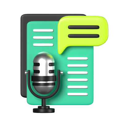 Podcast Topics 3D Animated Icon 3D Graphic