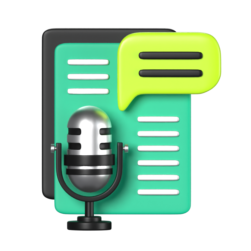 Podcast Topics 3D Animated Icon 3D Graphic