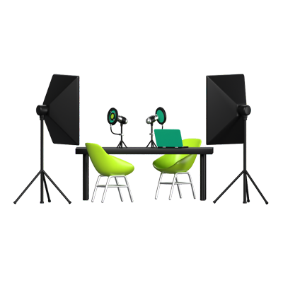 Studio Setup 3D Animated Icon 3D Graphic