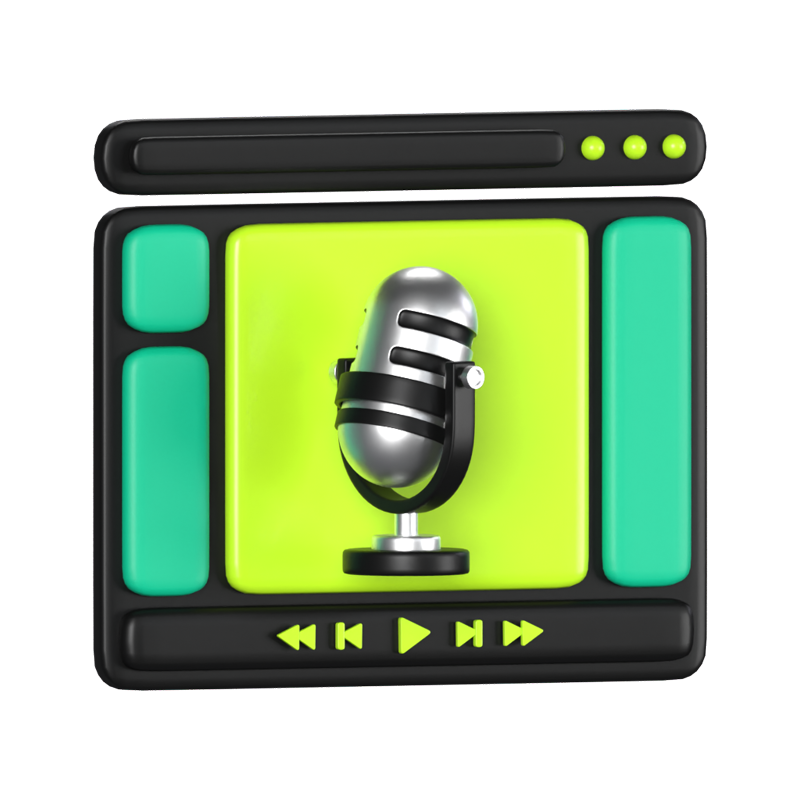 Podcast-Hosting-Plattform 3D Animierte Ikone 3D Graphic